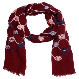 Cotton Chain Work Stole - Maroon  